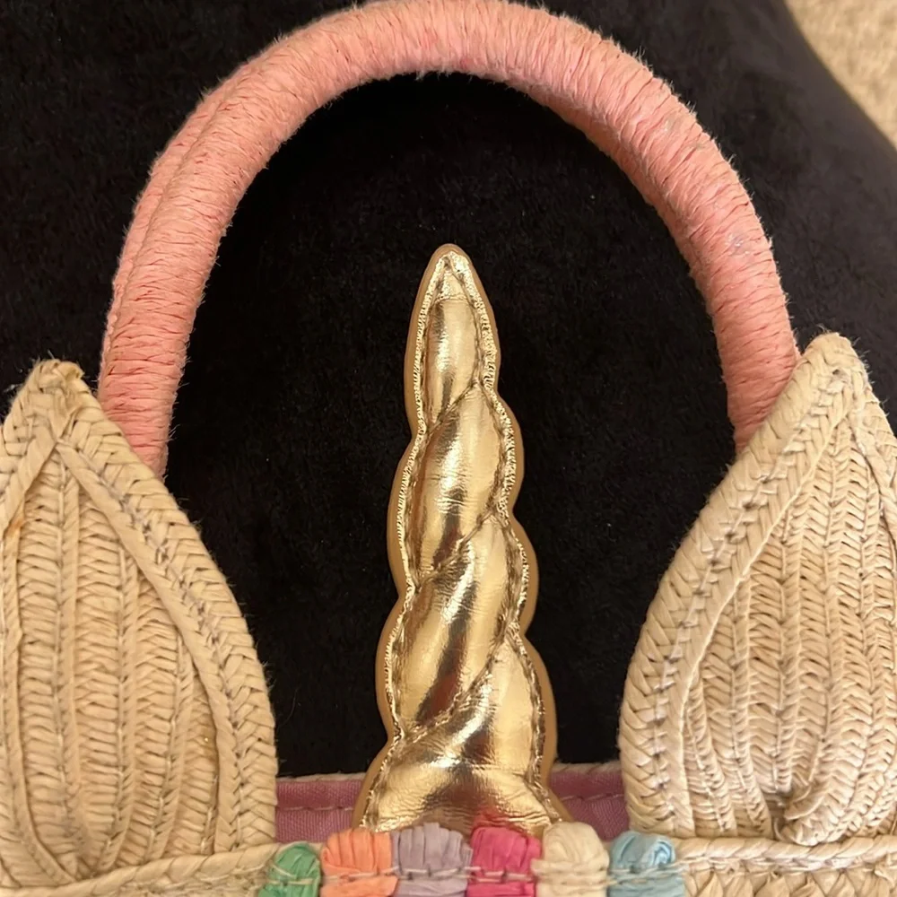 Unicorn Straw Tote